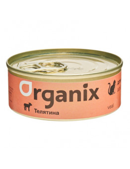 Корм Organix для кошек. телятина, банка