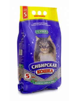 Сибирская кошка Комкующийся наполнитель "Супер", 20 л, 20 кг